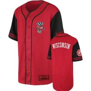  Wisconsin Badgers Youth Red Rally Baseball Jersey: Sports 