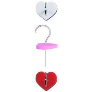  Crazy Tackz The Tack with a Designer Hook, Heart Red/White 