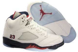 Mens Nike Air Jordan 5 Retro White/Navy/Varsity Red Size 8 15 136027 