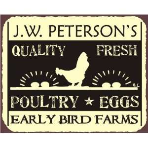   Eggs Vintage Metal Art Country Farm Retro Tin Sign: Home & Kitchen