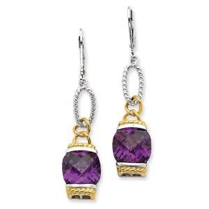  Vermeil Purple CZ Earrings in Sterling Silver Jewelry