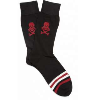    Socks  Casual socks  Skull and Stripe Cotton Blend Socks
