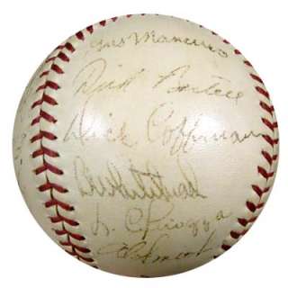 York Giants (18 Signatures) Autographed AL Baseball Mel Ott, Will Bill 