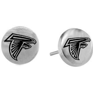 Team Titanium Atlanta Falcons Steel Button Logo Earrings:  