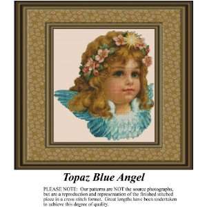  Topaz Blue Angel Cross Stitch Pattern PDF Download 