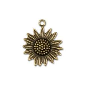  Antique Brass Sunflower Charm: Arts, Crafts & Sewing