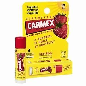 Carmex   Lip Moisturizing Click Stick with Sunscreen SPF 15 Strawberry 