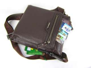   Genuine leather shoulder bag top briefcase with handbag brown  