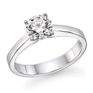 Certified, Round Cut, Solitaire Diamond Ring in 18K Gold / White (1/2 