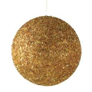  Large Gold Glitter Ball Ornament (pack of 6): Home 