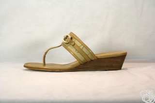 COACH Virginia Signature Thong Wedge Heels Shoes New  