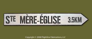 Sainte Mere Eglise Normandy WWII Wood Directional Sign  