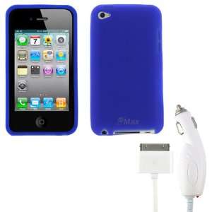   + Blue Silicone Skin Rubber Soft Case for iPod Touch 4G Electronics