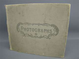 Antique Photo Album Gray Hard Cover Book Family/Friends  