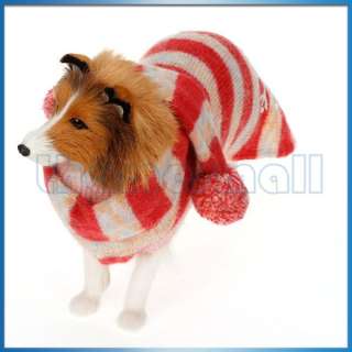   Dog Sweater Pullover Knitwear Apparel w/ Matching Scarf Neck Wrap HOT