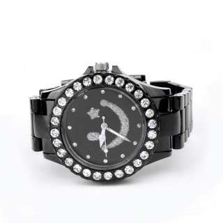 Starry Ice Crystal Lucky Smiling Wristband Ladies Watch  