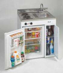   Complete Mini Compact Kitchen with Refrigerator, Sink, Cooktop  