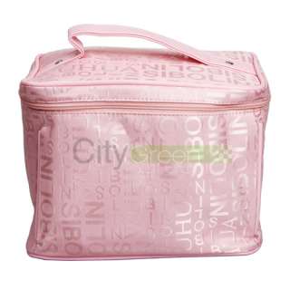 Makeup Cosmetic Container Hand Case Large Capacity Bag Pack W/ Mirror 