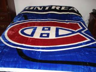 Licensed Montreal Canadiens Queen Size Mink Plush Blanket  