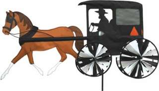 Amish Horse & Buggy Wind Spinner Whirligig Garden Stake  