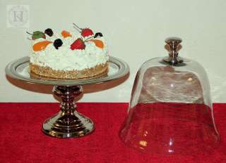 Kuchenstand Kuchenglocke Tortenplatte mit Glasabdeckung 45 cm  