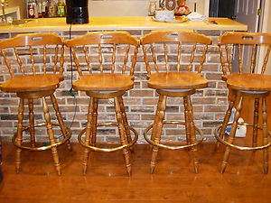 Wooden Bar Chairs Stools Swivel Wood  