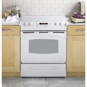 GE Profile 30 In. Self Cleaning Slide In Electric Range in White 
