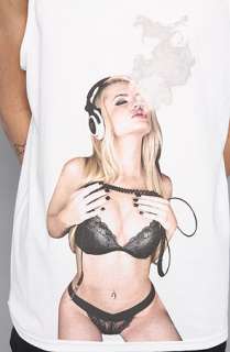 Two In The Shirt) The Music Makes Me High Tank in White 