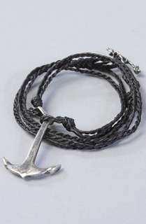 Cohen The Triple Wrap Anchor Bracelet in Black Silver  Karmaloop 