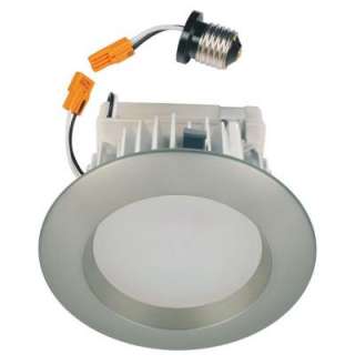 Commercial Electric 4 in. Brushed Nickel Recessed LED Retrofit Trim 