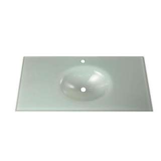   Element 36 in. Tempered GlassVanity Top in Mint with no Basin Included