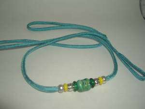 Turquoise Paracord Nylon Dog Show Lead w/Bead Clusters  