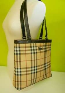 BURBERRY Haymarket Classic Check Handbag shoulder bag Authentic Purse 