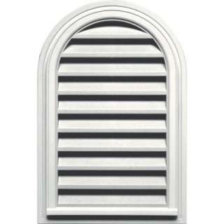 Builders Edge 22 In. X 32 In. Round Top Gable Vent #123 White 
