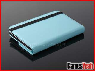 Lit Blue Kindle Fire PU leather Case Cover/Car Charger/USB Cable 