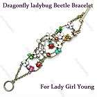 Lovely Retro Vintage Dragonfly ladybug Beetle Flower Rhinestone 
