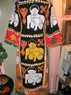 Vintage Pakistan Caftan Folk Art Dress  