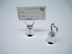 75 Silver Bell Name Card Hodler Wedding bomboniere gift Kissing Bell 