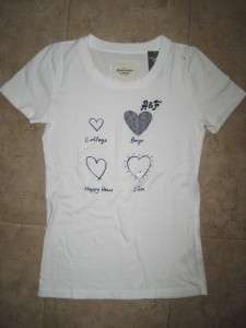   Graphic Crewneck Abercrombie & Fitch LOVE COLLEGE FLIRTY Tee Shirt M