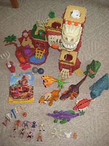 Fisher Price Imaginext Dinosaur T rex Mountain 8 Cave Men many EXTRAS 