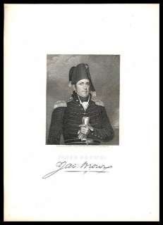 ORIGINAL 1835 PRINT OF GEN JACOB BROWN / WAR OF 1812  