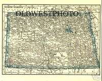 NORTH DAKOTA 1912 MAP SIZED TO FIT A 8 BY 10 INCH FRAME  