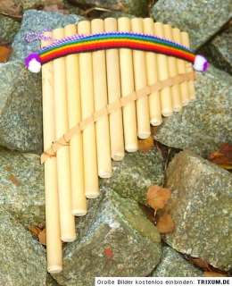 PANFLÖTE Bambus 30 cm, 13 Röhren, PERU Indianer Inka Musik, Indio 