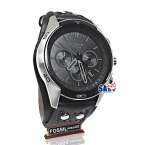 FOSSIL CH2586 chronograph black leather MEN BEST SELLER watch NEW 