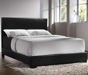 Upholstered Black Low Profile Queen Size Bed Frame  