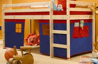 THUKA Spielbett Kinderbett inklusive Vorhangset blau/rot  