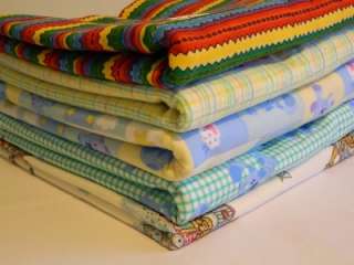 12+ yds Lot Cotton Flannel Fabric Juvenile Children Nursery Bright 
