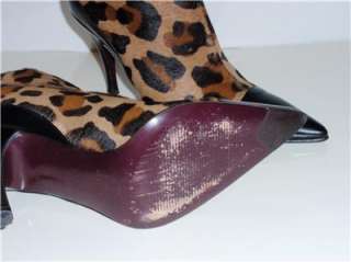 VIA SPIGA Black Animal Print Ankle Boots, 5.5  