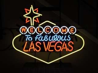 Welcome to Fabulous Las Vegas 4 Color Promotional USA Neon Bar Light 