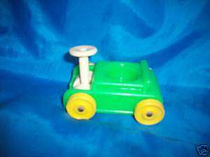 Vintage Fisher Price Little People Riders Green Wagon  
